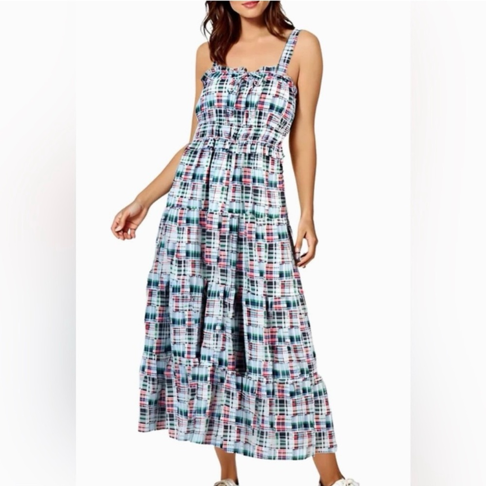 Nautica Multicolor Plaid Maxi Dress